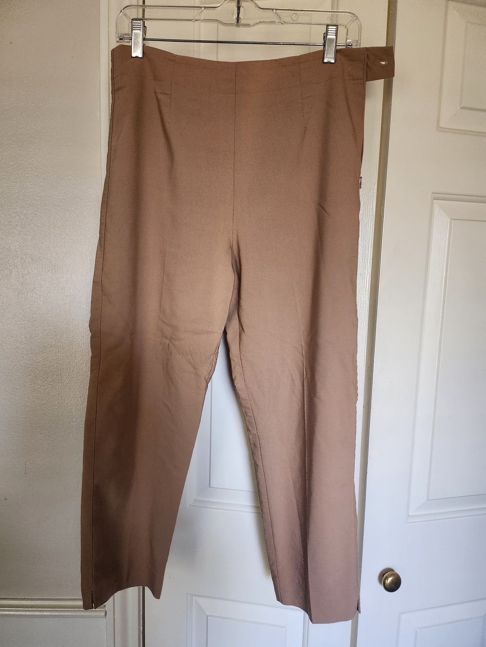 Women's Brown High-Rise Straight-Leg Pants